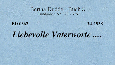 BD 0362 - LIEBEVOLLE VATERWORTE ....