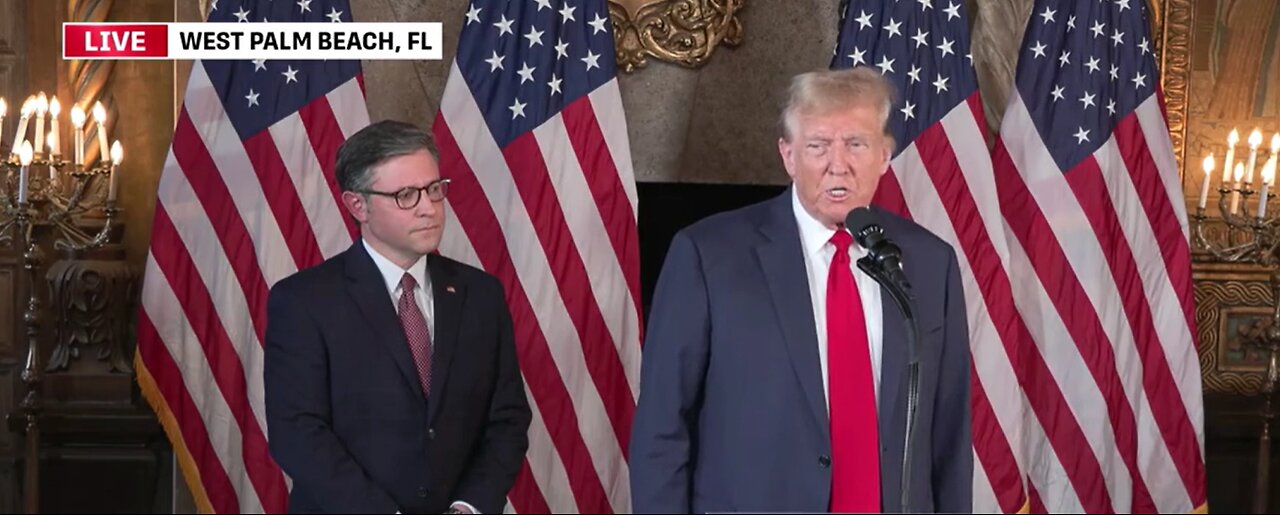 President Donald Trump & Speaker Johnson Give Remarks in Palm Beach, FL on 4/12/24