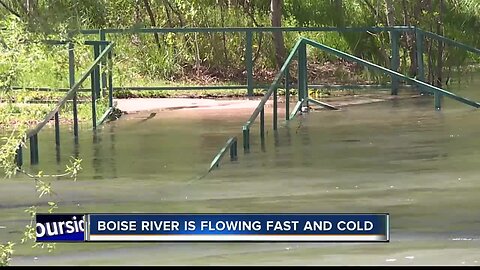 Boise River flowing fast, cold and dangerous