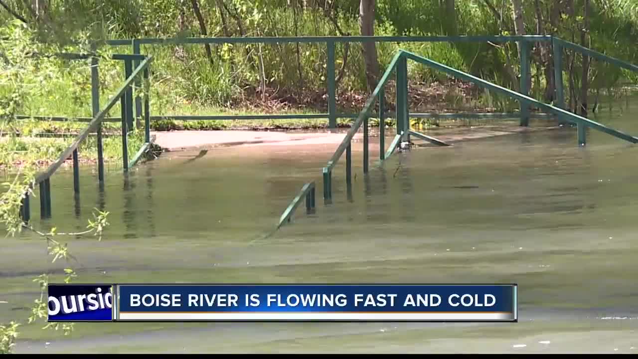 Boise River flowing fast, cold and dangerous