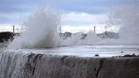 Beachfront B Roll Waves Crashing Close Free to Use HD Stock Video Footage