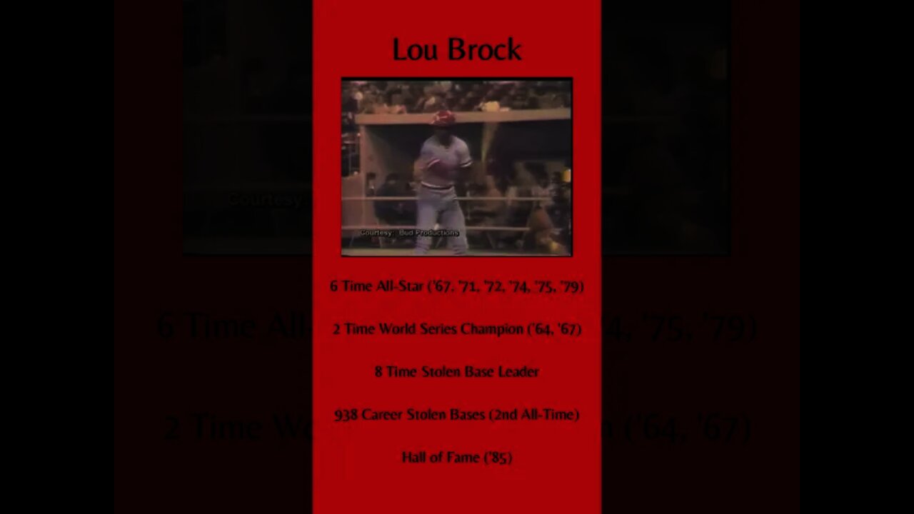 Lou Brock is a Base Stealing Legend
