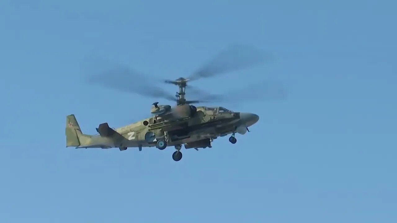 Ka-52 destroys an Ukrainian tank