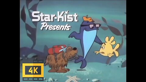"Tuna Tastes Good Fido" (4k) (HD) 1970s Cartoon- Star-Kist Fish and Dog Commercial- Charlie Tuna
