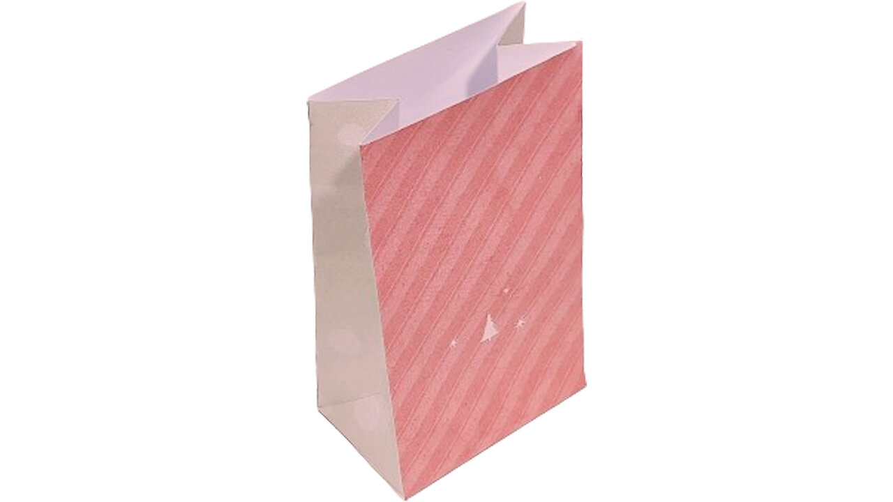 Red stripes paper bag/Bolsa de papel con rayas rojas/Saco de papel listras vermelhas