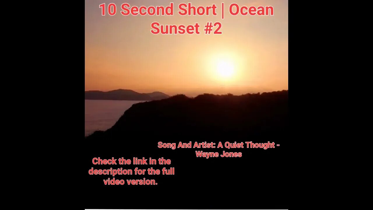 10 Second Short | Ocean Sunset | Beautiful Mind Meditation Music | #sunset #2 @Meditation Channel