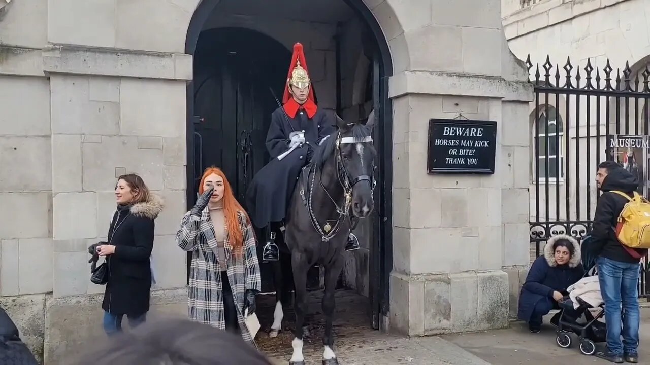 She thinking get out of my picture #horseguardsparade