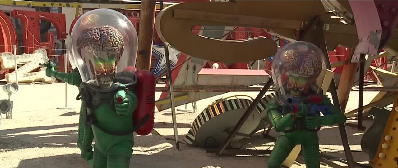 Tim Burton talks about influence of Las Vegas before opening of exhibit at Neon Museum