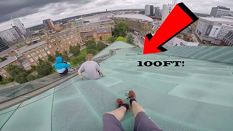 SLIDING DOWN 100FT ROOFTOP!