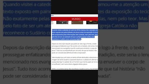 Nem a Ciência, nem a Igreja, reconhecem o Santo Sudário como o tecido que envolveu o corpo de Jesus