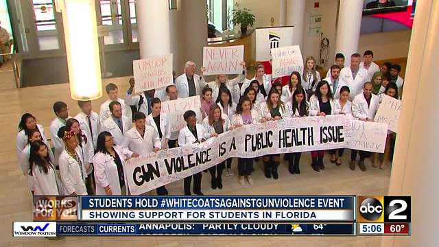 University of Maryland Pharmacy School students hold gun violence rally