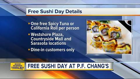 Free Sushi Day at P.F. Chang's on Thursday
