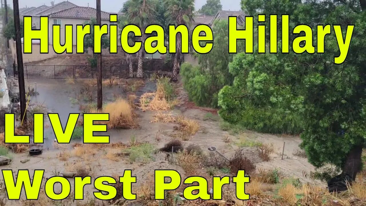 RAGING Hurricane Tropical Storm Hilary Reporting from Riverside CA. 4:30 8/20/2023