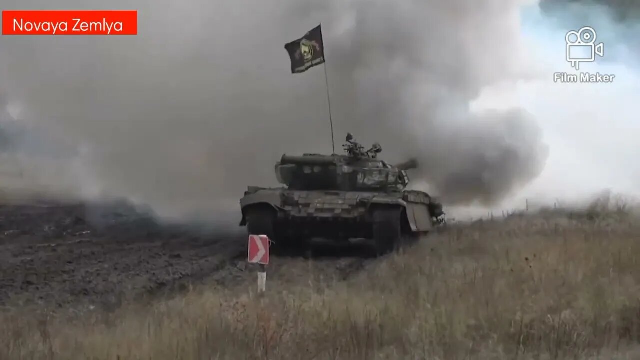 Russian reservists restore their skills during combat training with T-80 tanks in Ukraine rear area