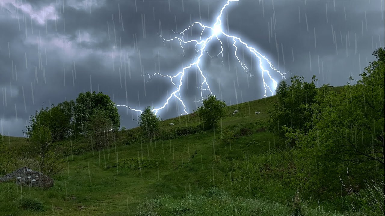 Thunderstorm & Rain Ambience in the British Countryside