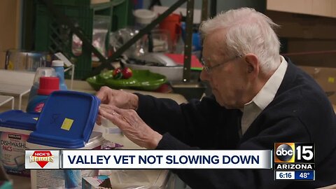 WWII vet volunteers for Valley food, clothing bank