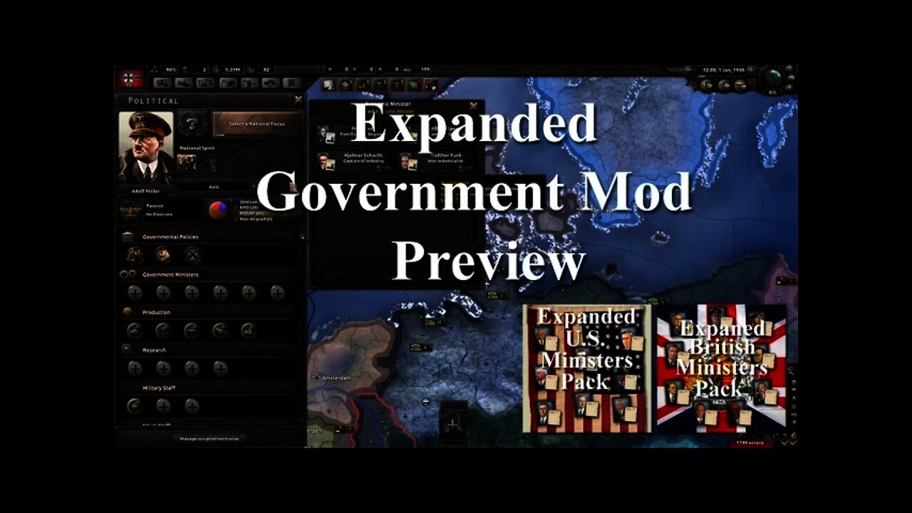 HOI IV Expanded Government Mod Preview
