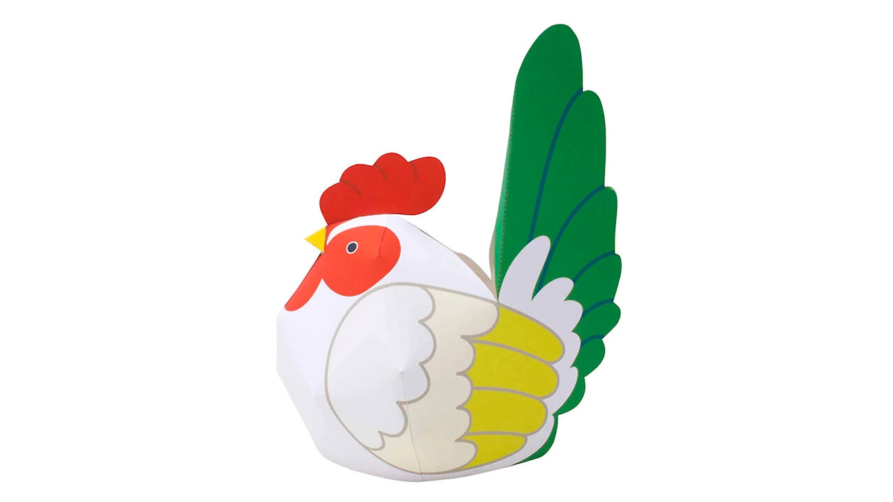 Paper decoration cock/Gallo de decoración de papel/Galo de decoração de papel