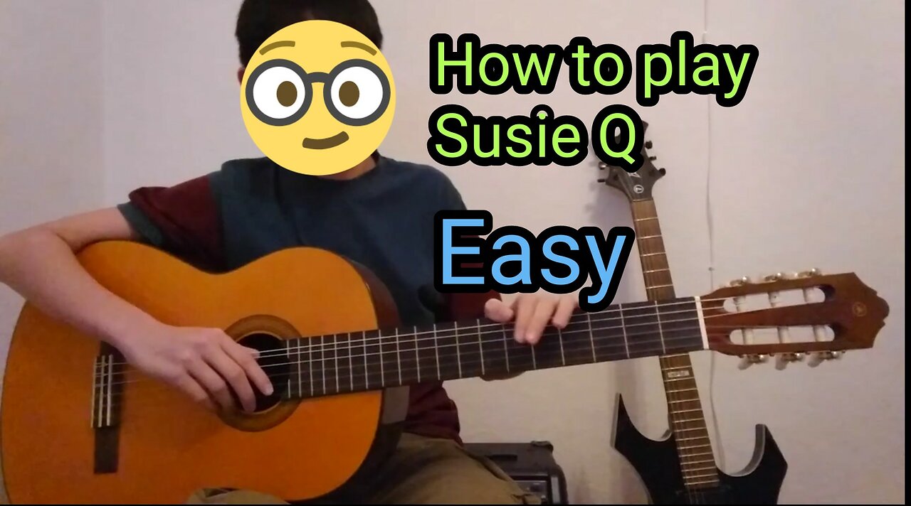 How to play susie q on guitar easy with tabs and subtitles acoustic or electric