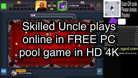 Senior Grandfather plays online in FREE iPhone 8 Ball pool game [HD] [4K] 🎱🎱🎱 8 Ball Pool 🎱🎱🎱