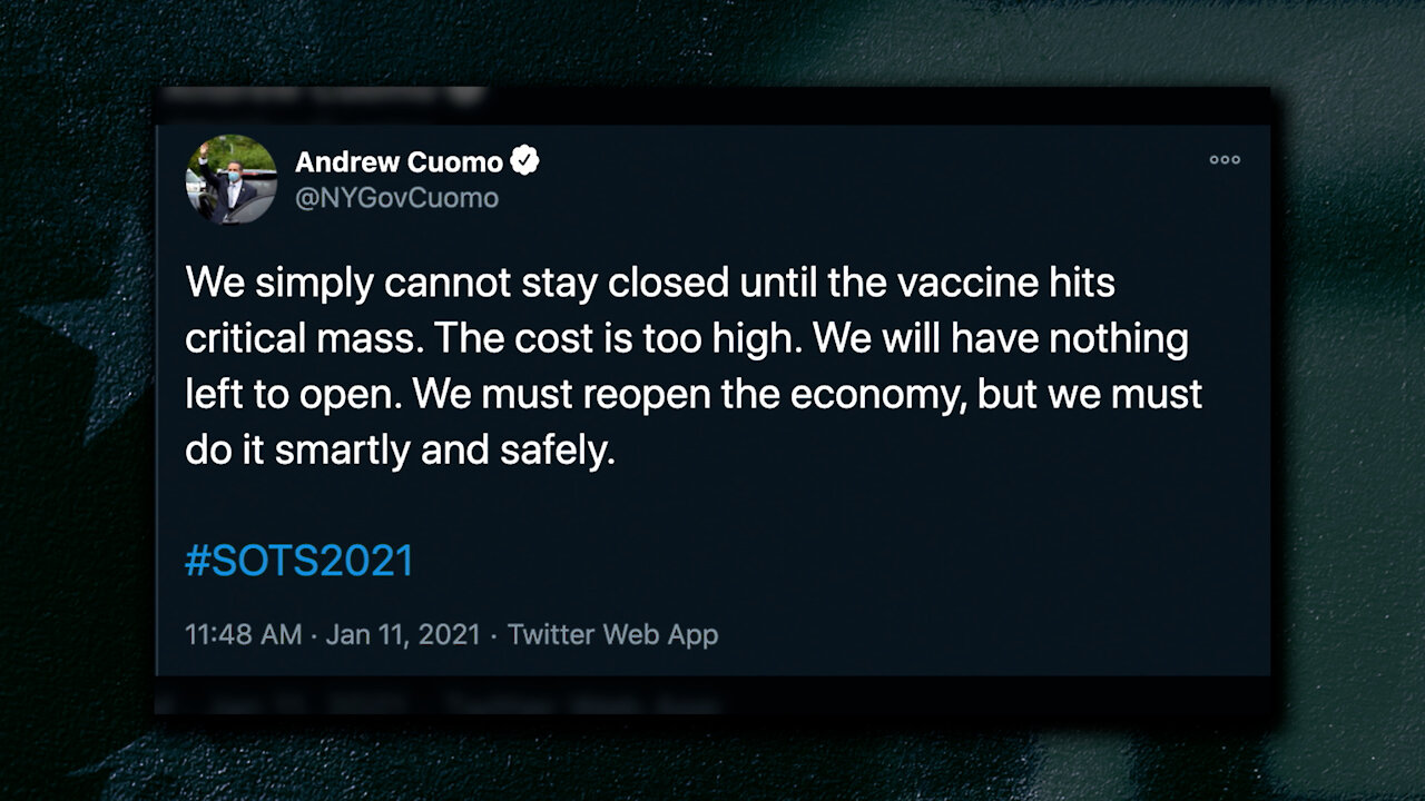 That's What We've Been Saying! Governor Cuomo: "We Can't Wait on Vaccine, Have to Open Safely Now"