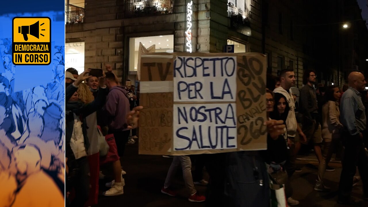 GENOVA- I MANIFESTANTI SCENDONO IN PIAZZA CONTRO IL GREEN PASS