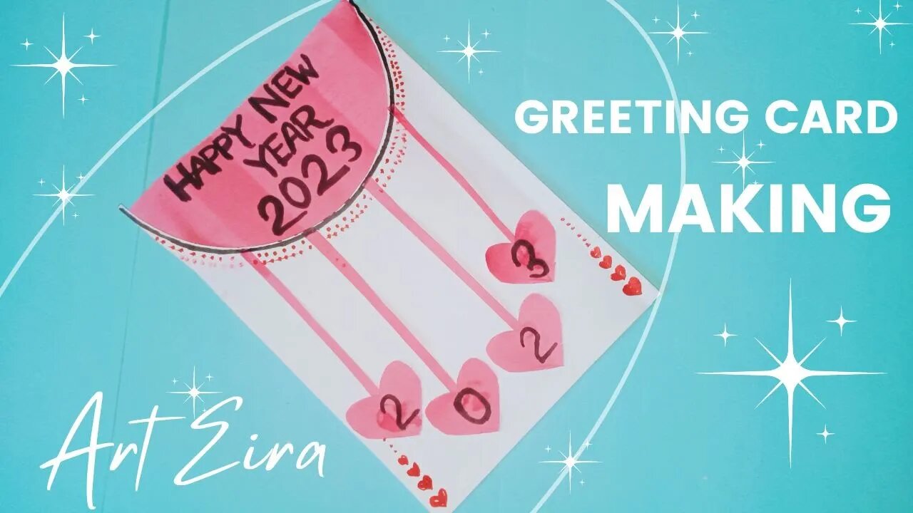 DIY - Happy New Year Greetings Card 2023 | Handmade New Year Card Making