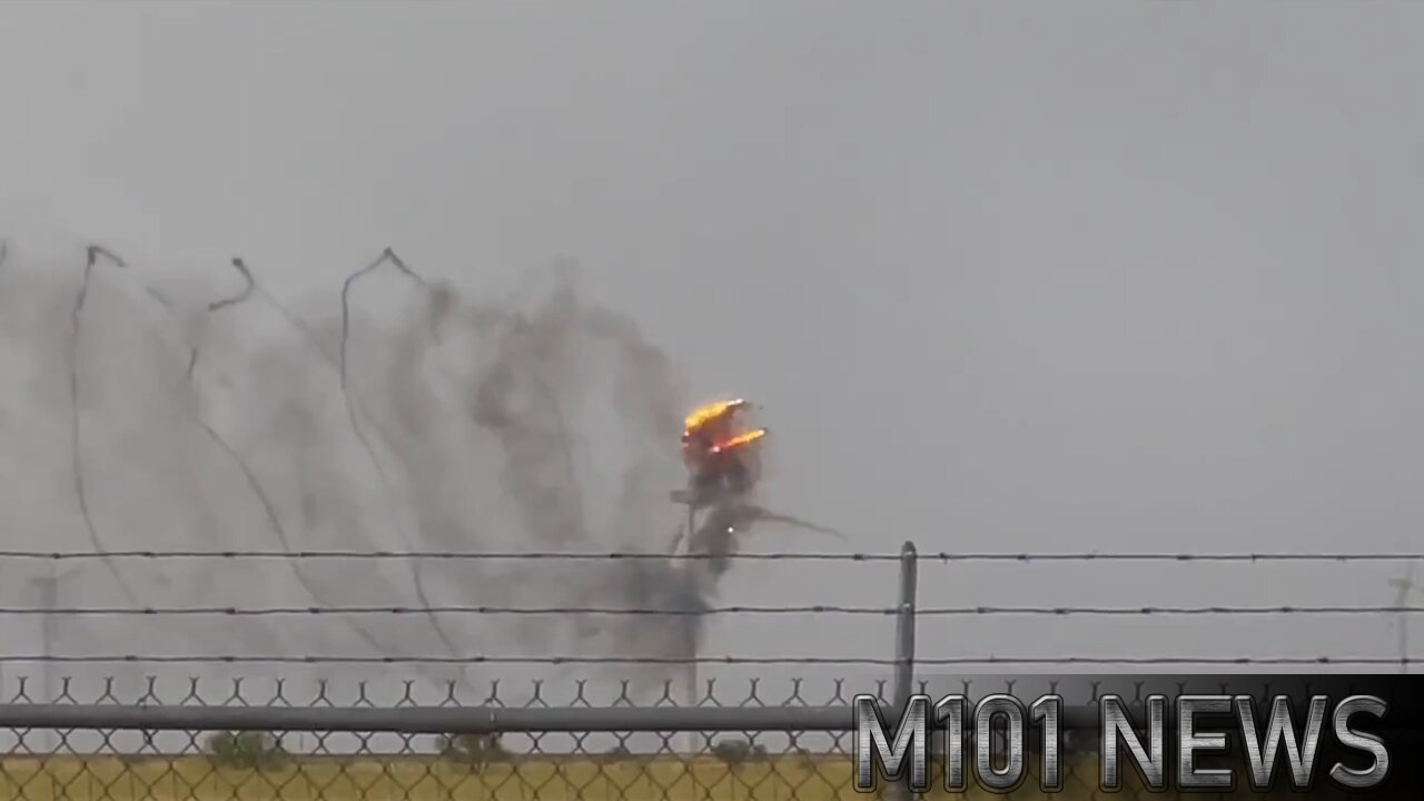 Wind Turbine Struck by Lighting in Cromwell, Texas