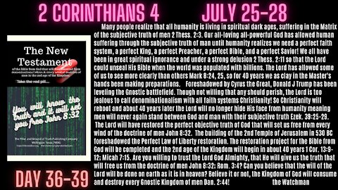 2 Cor. 1-7. Spiritual warfare is between objective truth of God vssubjective truth of men