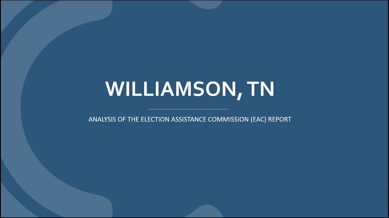 Voting Machine Erroneous Code: Doug Logan's Williamson County TN EAC Report Review
