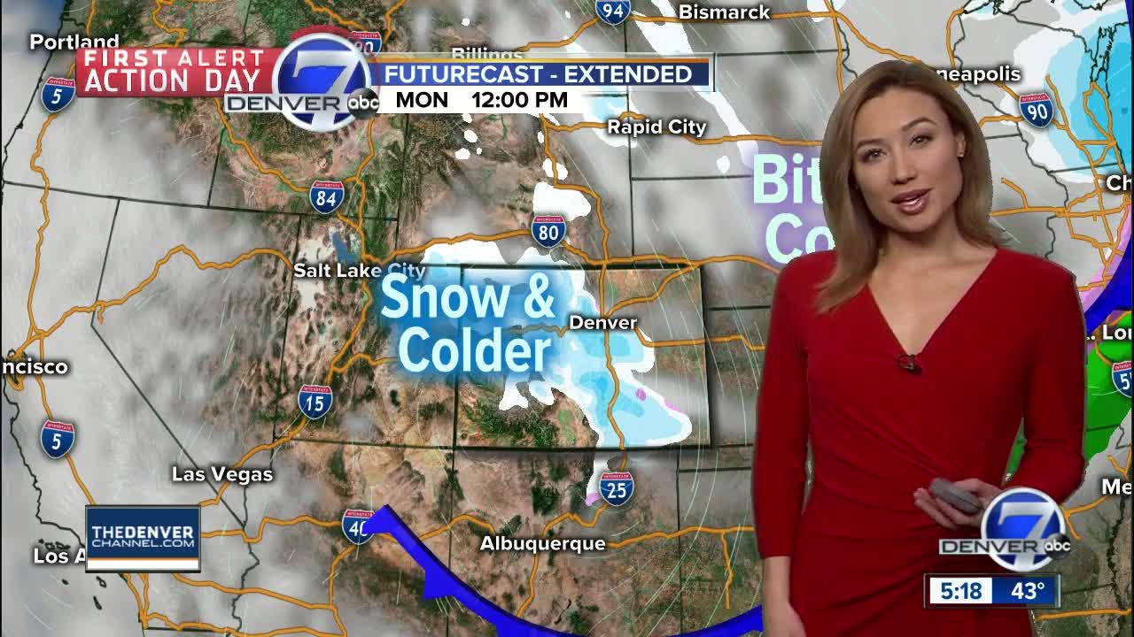 Mild Sunday, then snow and cold temperatures move in!