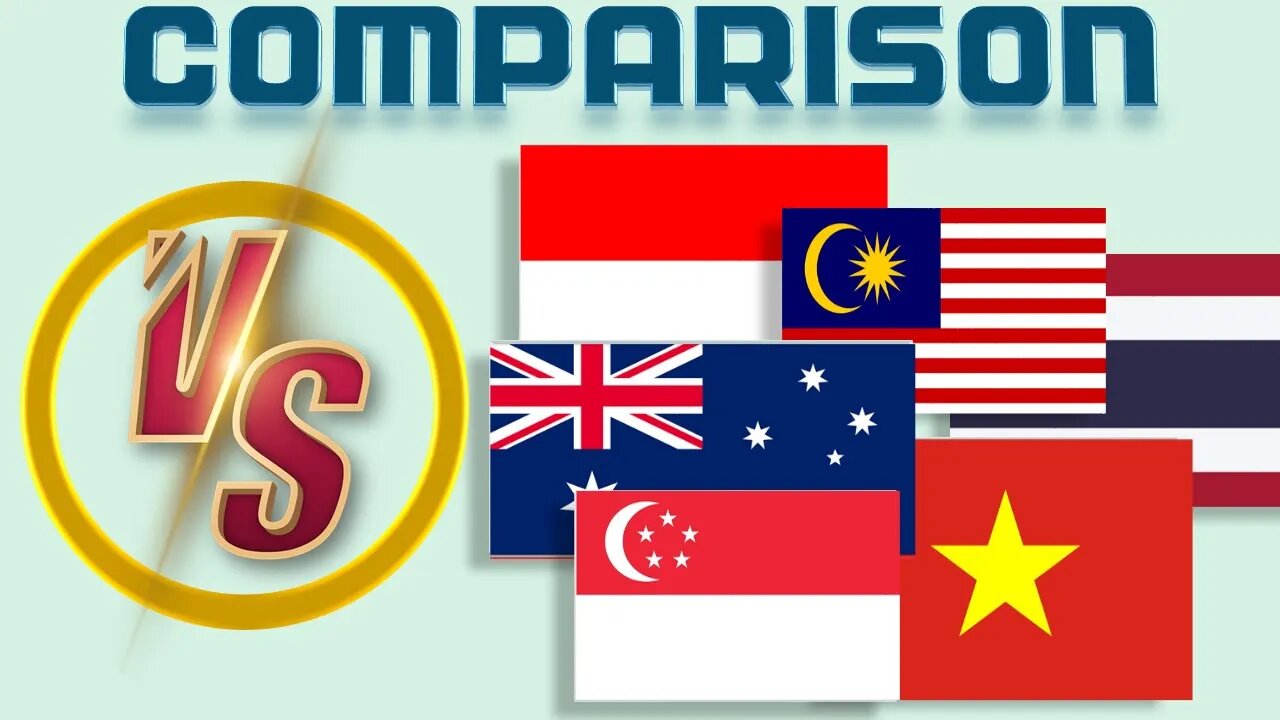 Australia Thailand Indonesia Vietnam Malaysia Singapore | GDP | Economic Comparison | 1990 - 2021 y