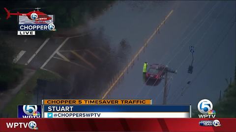 Heavy rains flood streets in Martin County
