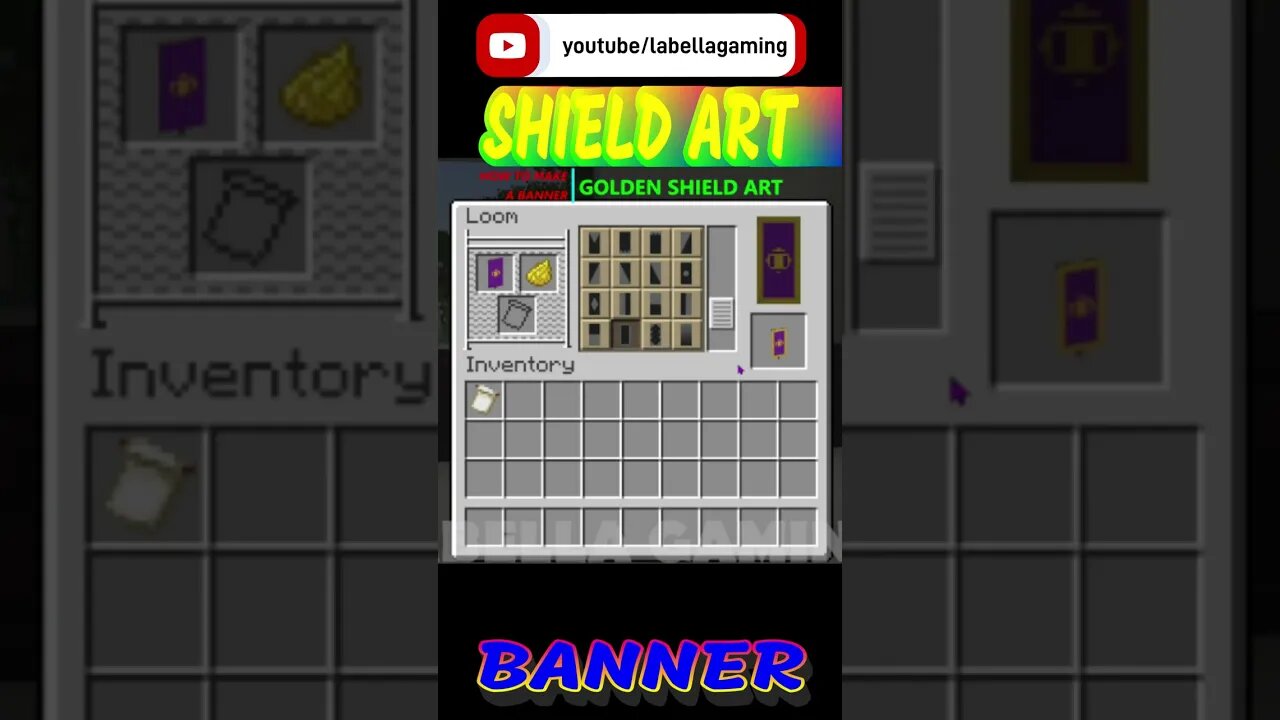 Shield Art Banner - Golden | Minecraft