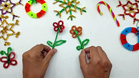 Pipe Cleaner Crafts | Chenille Wire Flower Making Very Easy | Pipe Cleaner Flowers