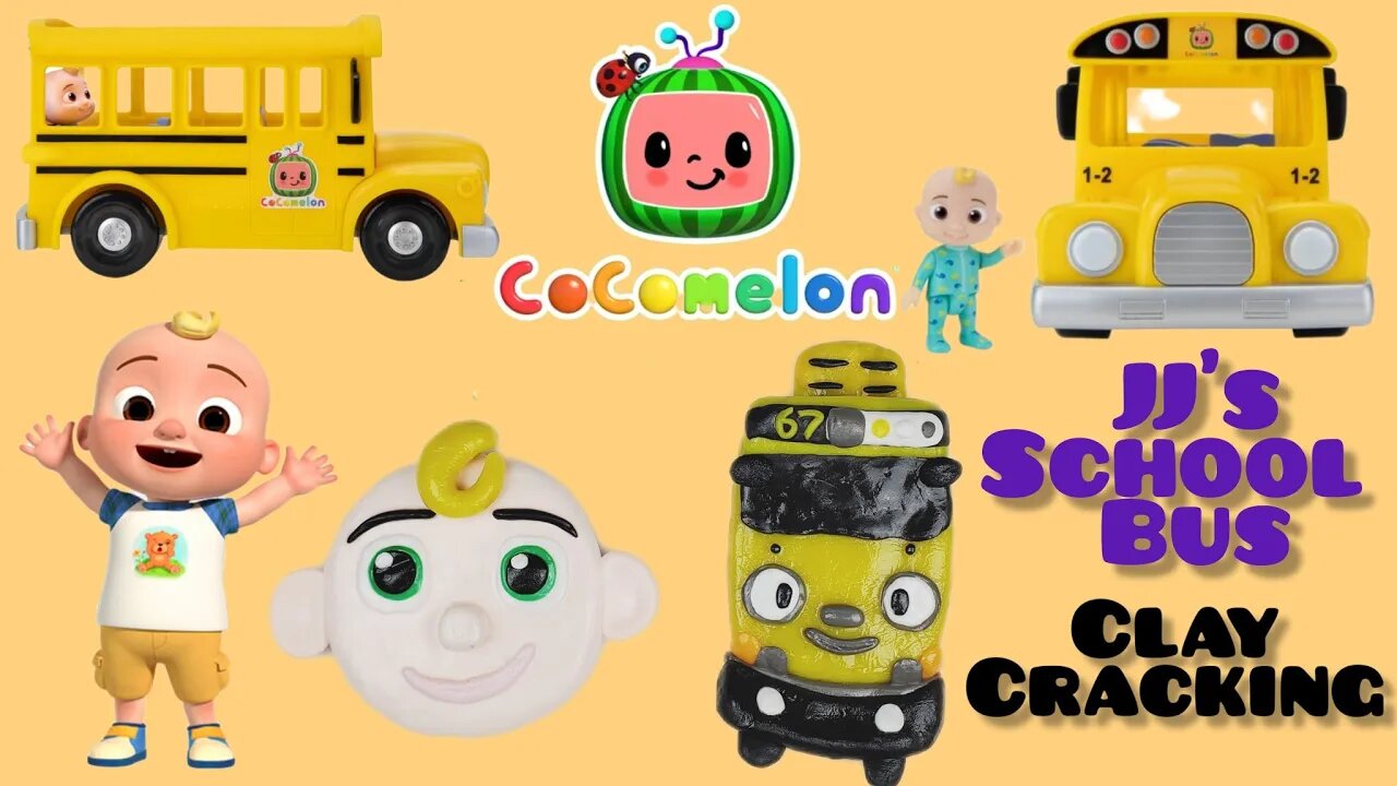 Cocomelon Wheels on the Bus School Version | JJ School Bus Clay Cracking | 귀여운 코코멜론 스쿨버스 클레이 크래킹