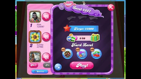 Candy Crush Level 2327 Audio Talkthrough, 1 Star 0 Boosters