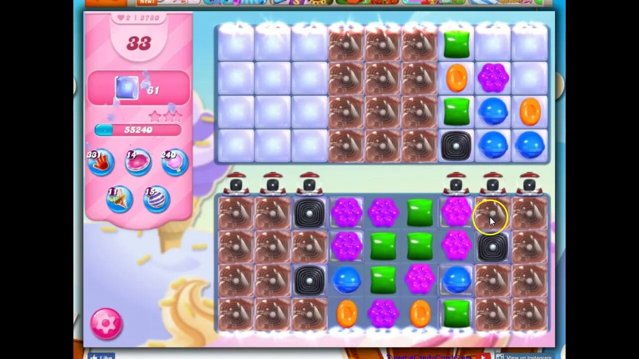 Candy Crush Level 2780 Talkthrough, 35 Moves 0 Boosters