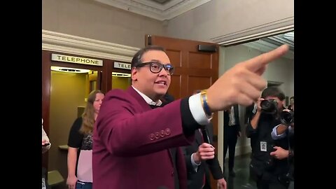 George Santos Snaps after being confronted by anti-Israeli protestors