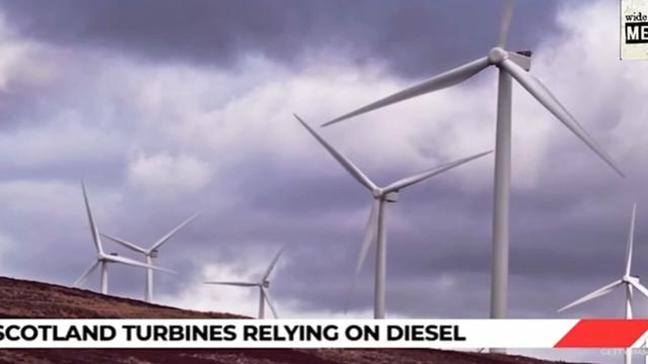 Diesel generators are used to keep Scotland's wind turbines working