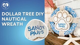 Dollar Tree DIY Sandy Paws Wreath