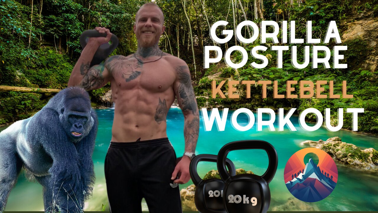 GORILLA POSTURE...KETTLEBELL CHALLENGE... 24 minutes...full body. FOLLOW ALONG!