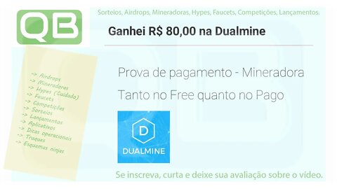 Prova de Pagamento - Dualmine - Pagou R$ 80,00