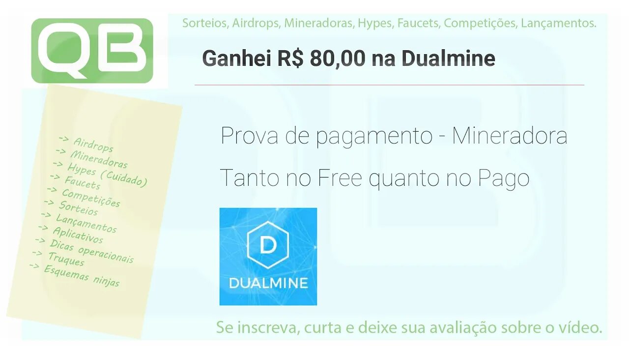 Prova de Pagamento - Dualmine - Pagou R$ 80,00