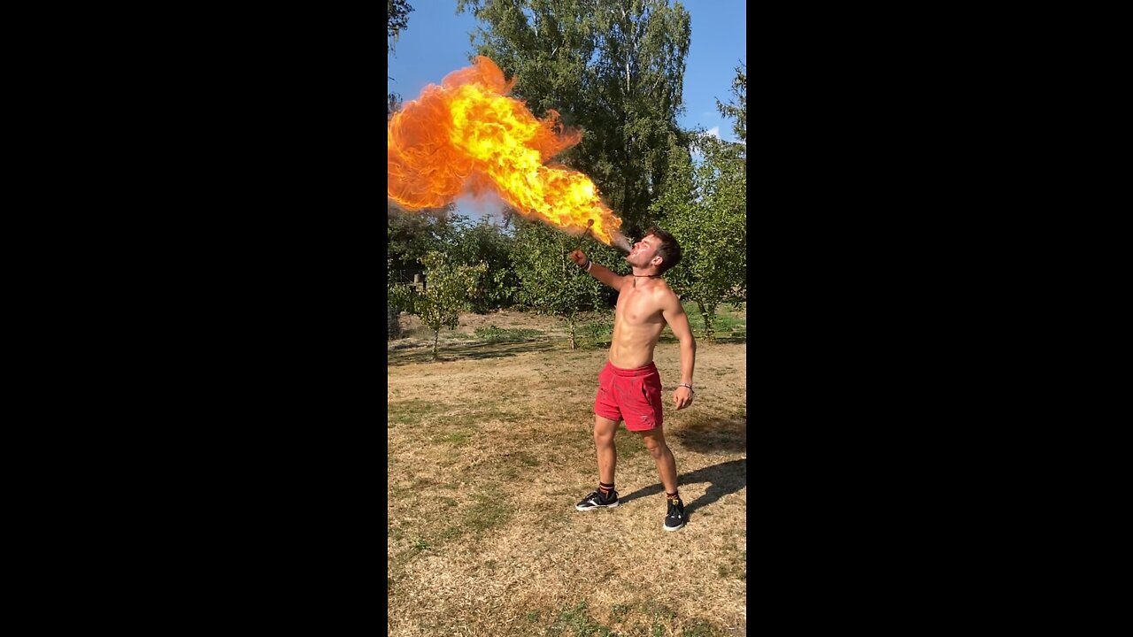 FIRE BREATHING BACKFLIP 🔥