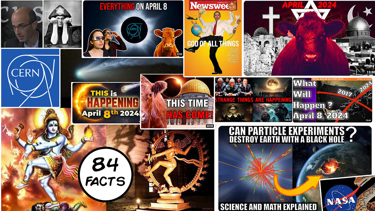 Solar Eclipse | 84 April 8th 2024 Facts: After 2,000 Years Are Red Heifers Ready to Be Sacrificed? NASA (Great Deception), NASA's Serpent Deity Mission, CERN, A.I., Devil Comet, Euphrates, Hamas, Israel, Aleister Crowley (April 8th 1904)