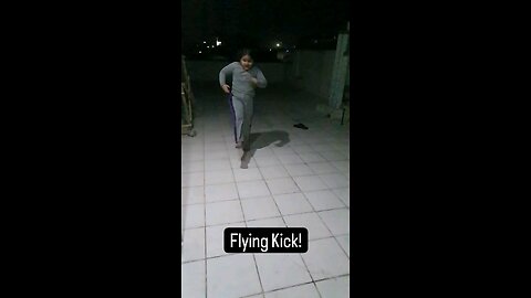 Kid Showing Flying Kick Skills!