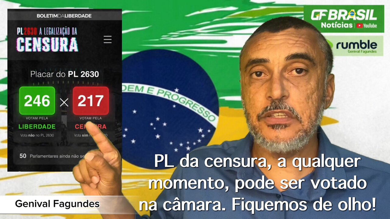 PL da censura, a qualquer momento, pode ser votado na câmara. Fiquemos de olho!