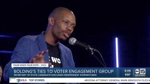 Bolding's ties to voter engagement group