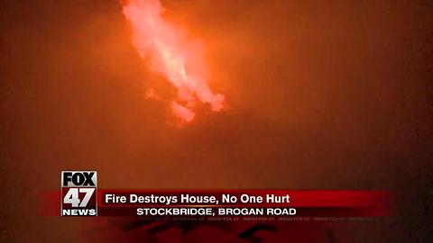 Massive late night fire destroys home in Stockbridge